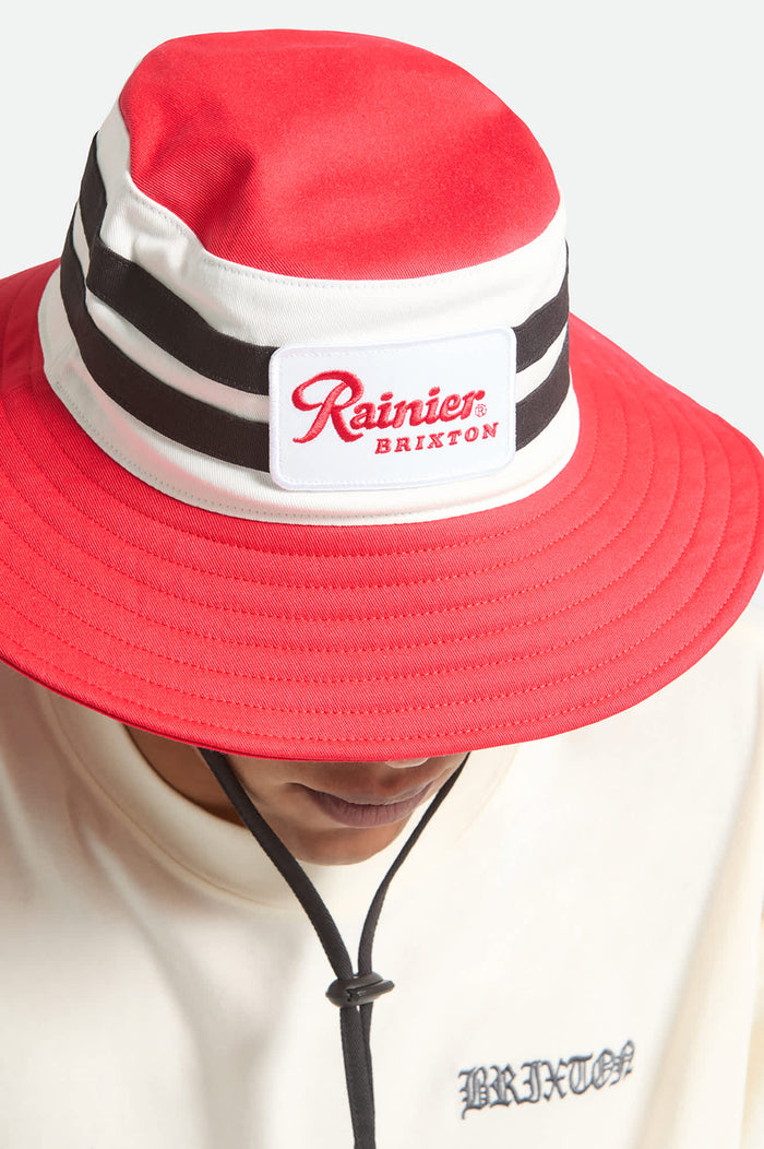 Unisex Rainier X Brixton Boonie in the color Natural/Red - Additional Fit image