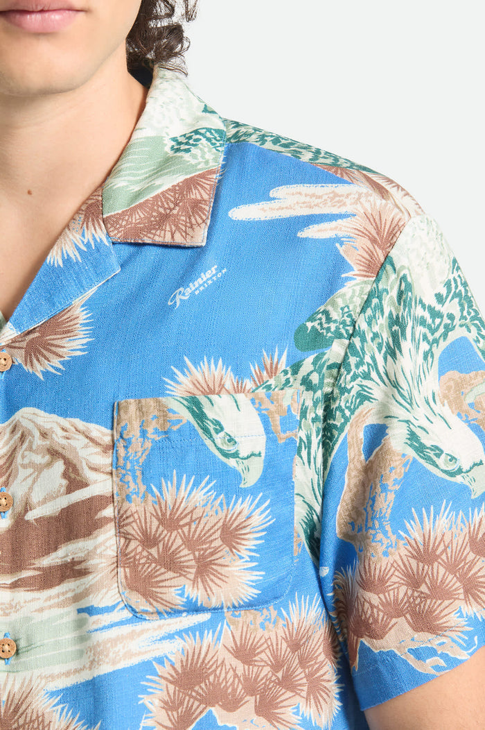 Men's Rainier X Brixton Short Sleeve Shirt in the color Blue Sky - Additional Fit image