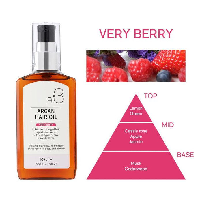 [RAIP] R3 Argan Oil Hair Essence #Very Berry (1+1) 100ml*2EA - Ballagrio