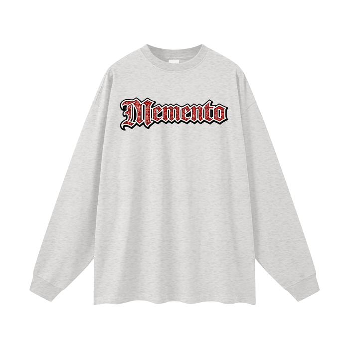 Red Paisley Logo Oversized Unisex Long Sleeve T-Shirt - Memento Mori Clothing