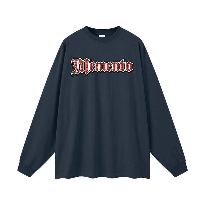Red Paisley Logo Oversized Unisex Long Sleeve T-Shirt - Memento Mori Clothing