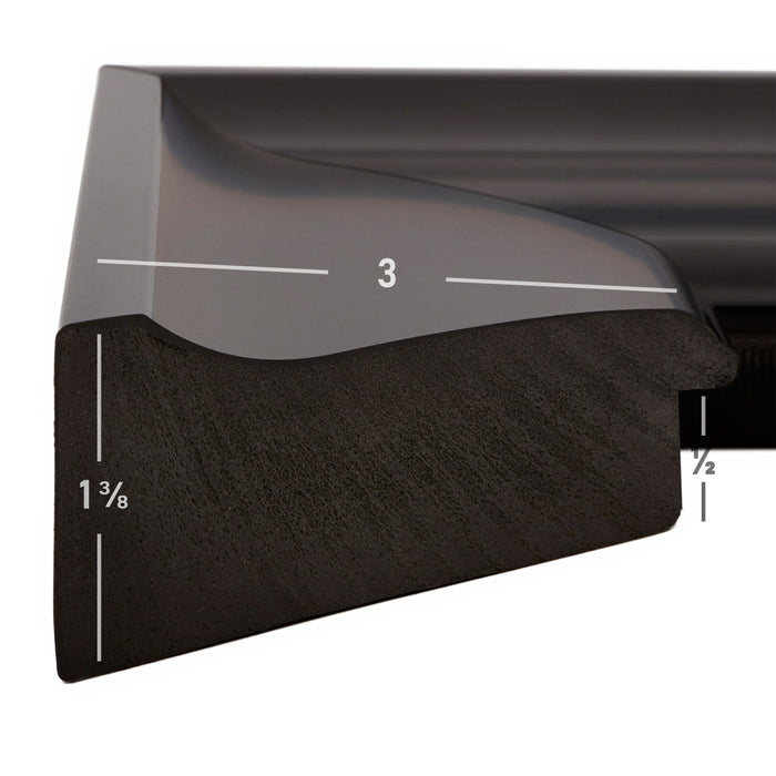 Resilience Wide 3", Satin Black Picture Frame