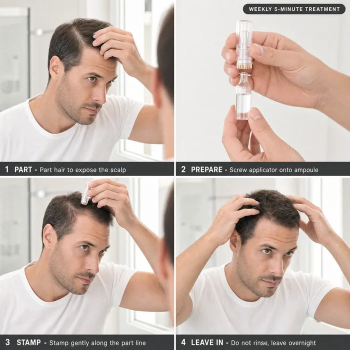 How to use - part, prepare, stamp, leave in