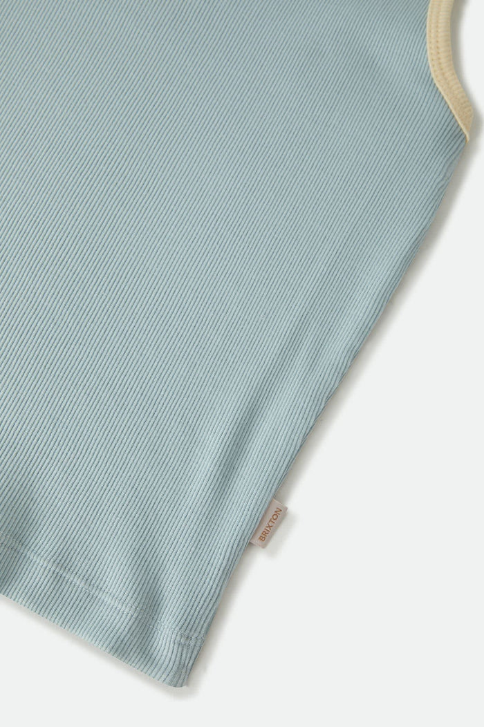 Women's Ringer Organic A-Tank in the color Sea Grass/Waxed Paper - Additional Laydown image