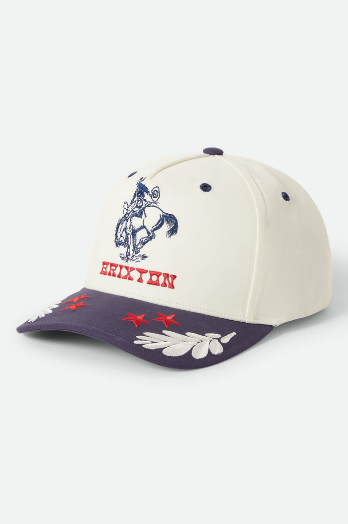 Women's Rodeo Netplus Snapback in the color Off White/Navy - Front Product View