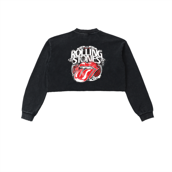 crop top,rolling stones,sweatshirt,womens,crop top sweatshirt