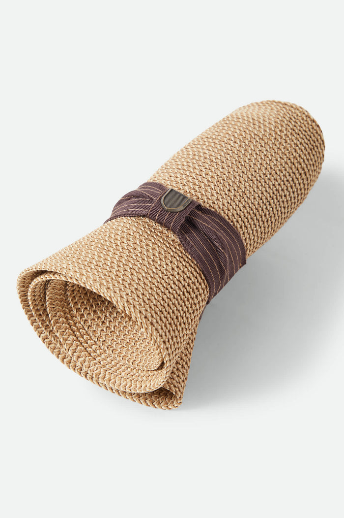 Unisex Roma Straw Packable Fedora in the color Multi Brown/Chocolate - Additional Laydown image
