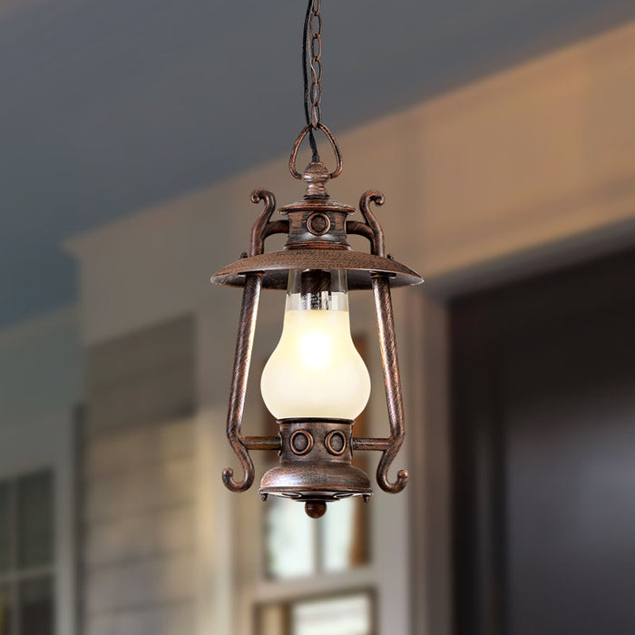 Rosalie Black 1 - Lanterne suspendue d'extérieur réglable de 20,5 cm de hauteur
