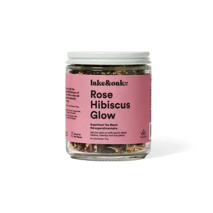 Rose Hibiscus Glow – Superfood Tea Blend (75g) | Lake & Oak