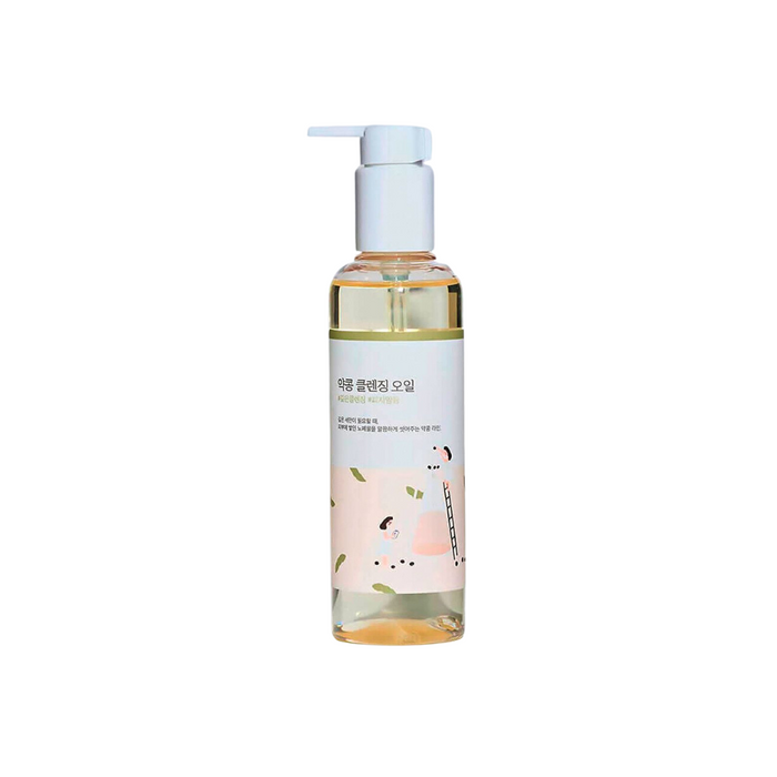 ROUND LAB Soybean Cleansing Oil is a gentle yet effective cleansing oil that melts away makeup and impurities while nourishing the skin. Formulated with Soybean Oil, Sunflower Seed Oil, and Squalane, it hydrates and maintains the skin's moisture barrier. Enriched with Ceramides and botanical oils like Rosemary and Bergamot, this cleansing oil leaves the skin soft, smooth, and refreshed without any greasy residue. Suitable for all skin types, it offers a deep cleanse while keeping the skin balanc