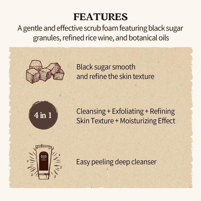 [SKINFOOD] Black Sugar Perfect Scrub Foam 180g SKINFOOD
