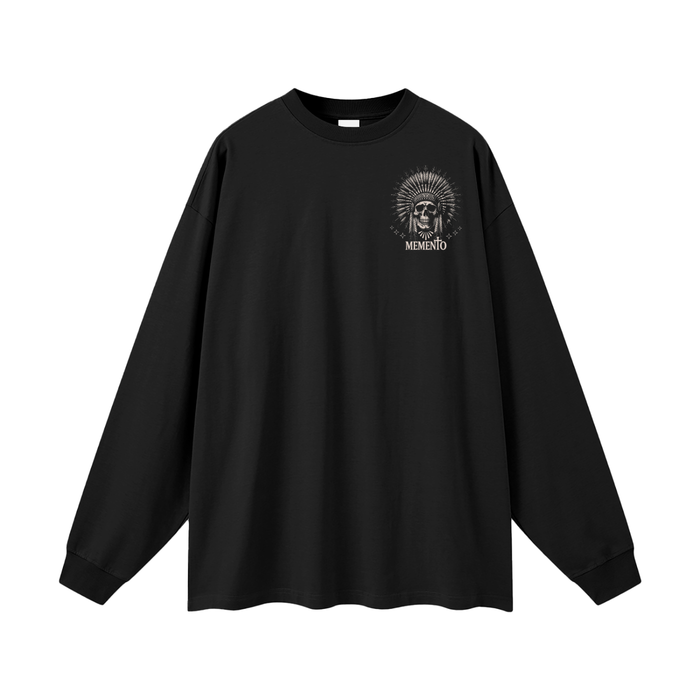 Skully Oversized Unisex Long Sleeve T-Shirt - Memento Mori Clothing