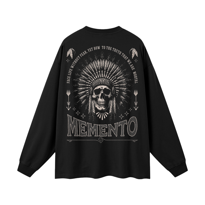 Skully Oversized Unisex Long Sleeve T-Shirt - Memento Mori Clothing
