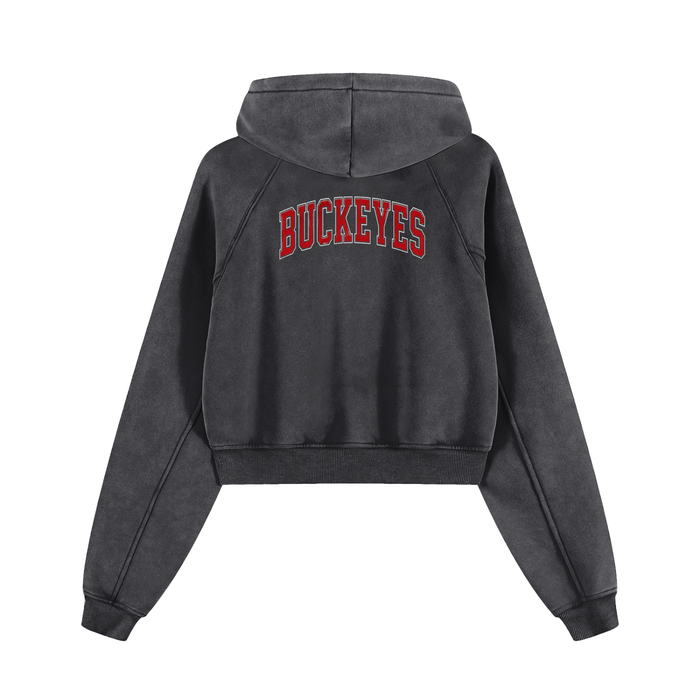 Snow Washed Cropped Hoodie