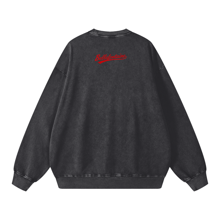 Snow Washed Oversized Sweatshirt - Memento Mori Clothing