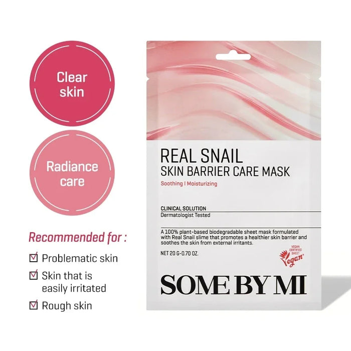 [SOME BY MI] Real Snail Skin Barrier Care Mask 20g*10EA - Ballagrio