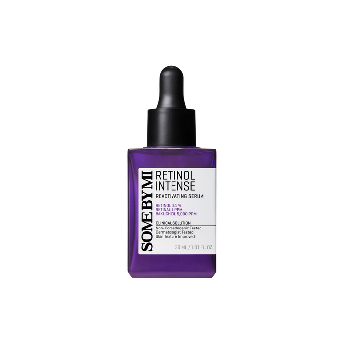 SOME BY MI Retinol Intense Reactivating Serum is formulated to target signs of aging with 0.1% Retinol and Bakuchiol, a gentle alternative to retinol. It helps improve skin texture, reduce the appearance of fine lines, and enhance elasticity. Enriched with soothing ingredients like Centella Asiatica, Panthenol, and Licorice Root Extract, this serum calms and hydrates the skin while boosting radiance. Niacinamide and Peptides work to brighten and firm, making this serum ideal for achieving a smoo