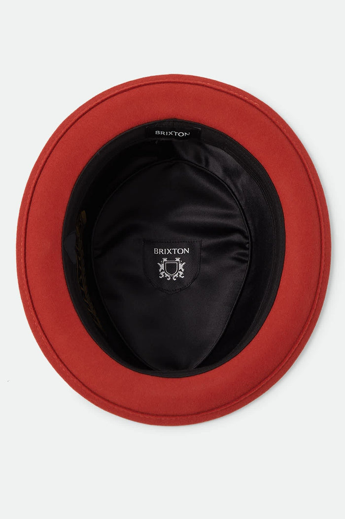 Unisex Stout Pork Pie in the color Red Earth/Wax Paper - Additional Laydown image