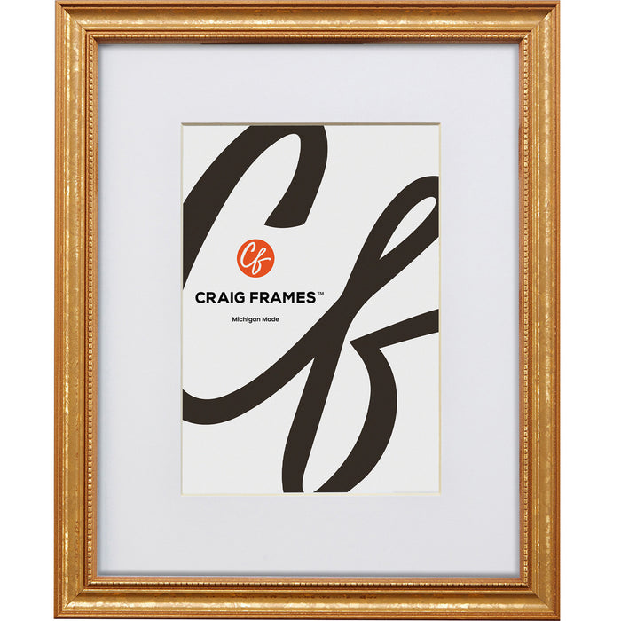 Stratton .75", Matted Aged Gold Picture Frame - 4 Piece Set