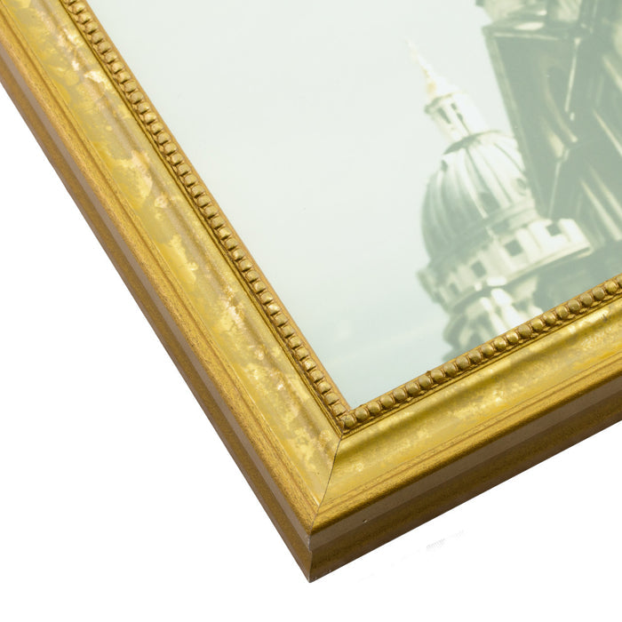 Stratton .75", Matted Aged Gold Picture Frame - 4 Piece Set