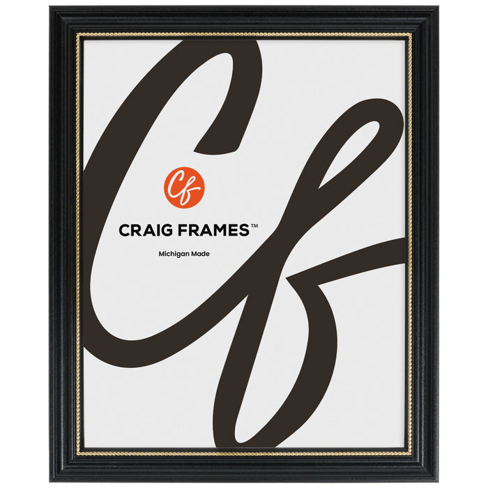 Stratton .75", Ornate Black and Gold Picture Frame