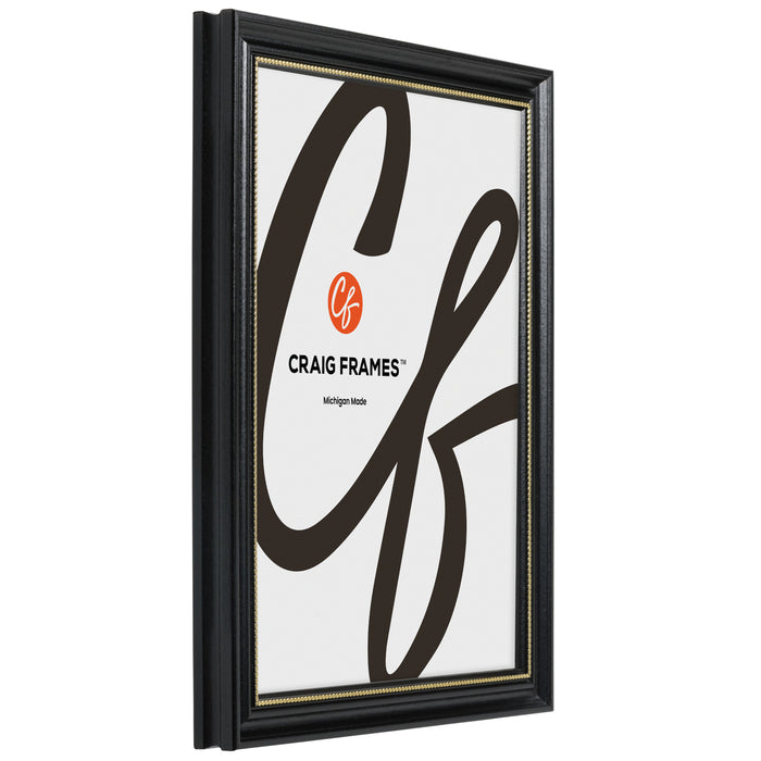 Stratton .75", Ornate Black and Gold Picture Frame