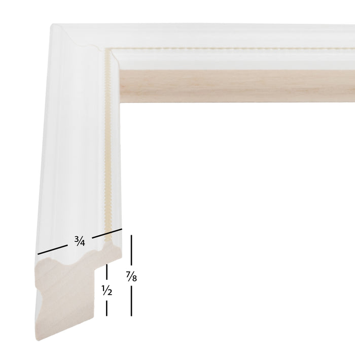 Stratton .75", Ornate White and Gold Picture Frame