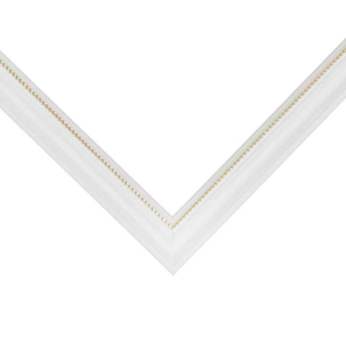 Stratton .75", Ornate White and Gold Picture Frame