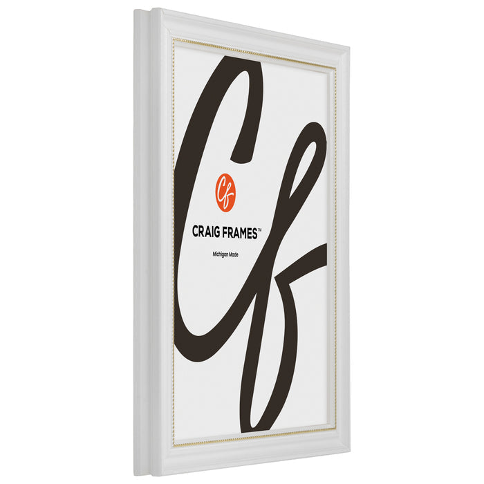 Stratton .75", Ornate White and Gold Picture Frame