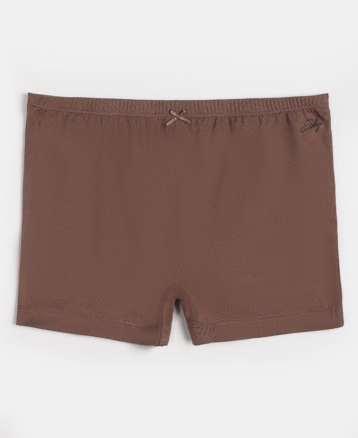 Super Combed Cotton Elastane Stretch Shorties with Ultrasoft Waistband - Deep Taupe (Pack of 2)