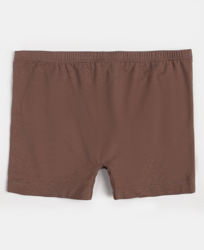 Super Combed Cotton Elastane Stretch Shorties with Ultrasoft Waistband - Deep Taupe (Pack of 2)