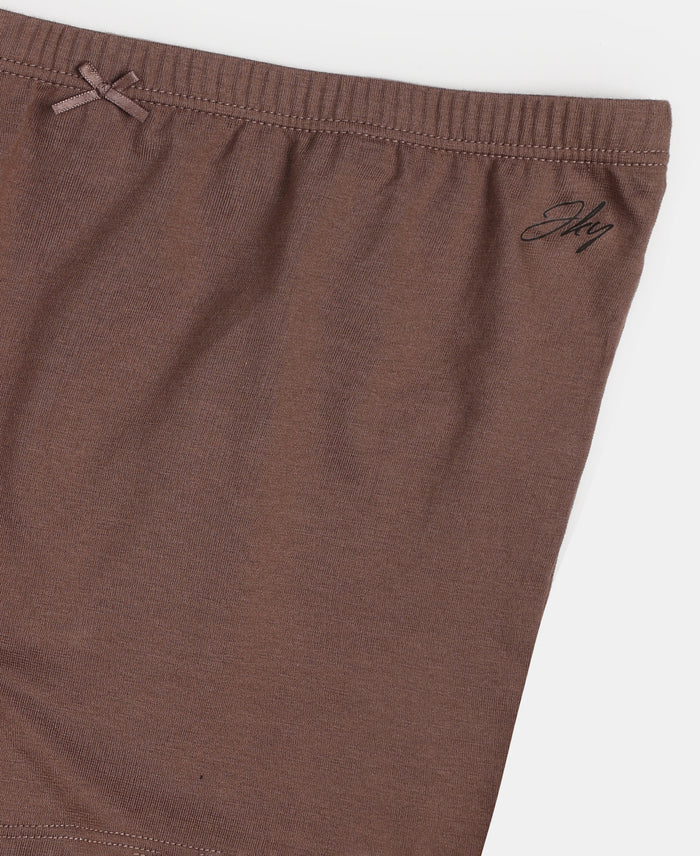 Super Combed Cotton Elastane Stretch Shorties with Ultrasoft Waistband - Deep Taupe (Pack of 2)