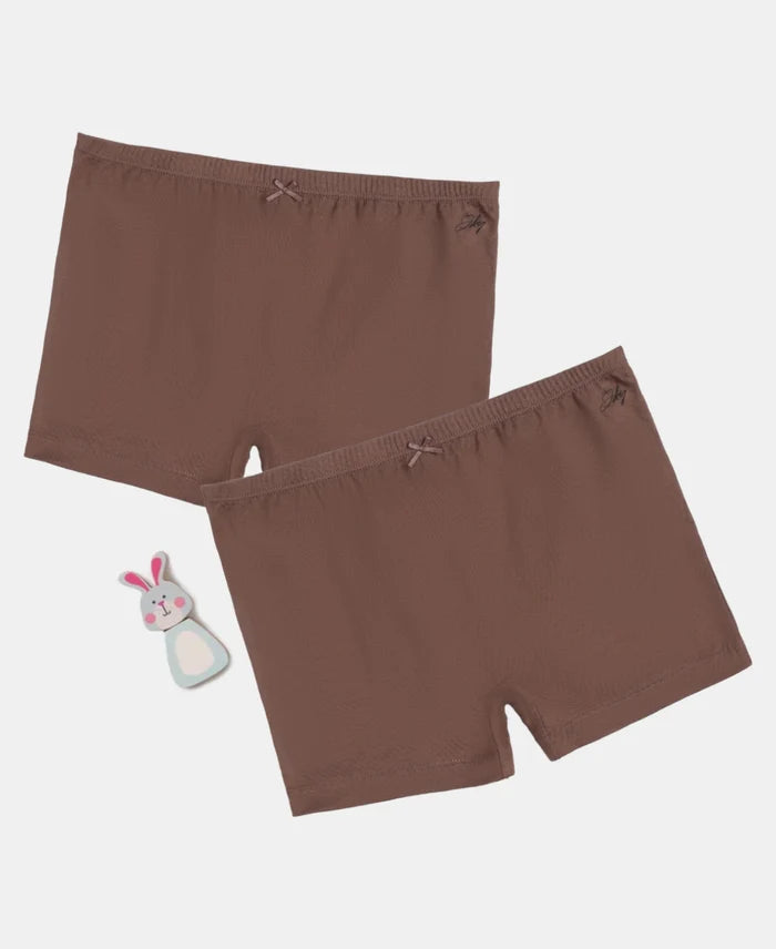 Super Combed Cotton Elastane Stretch Shorties with Ultrasoft Waistband - Deep Taupe (Pack of 2)
