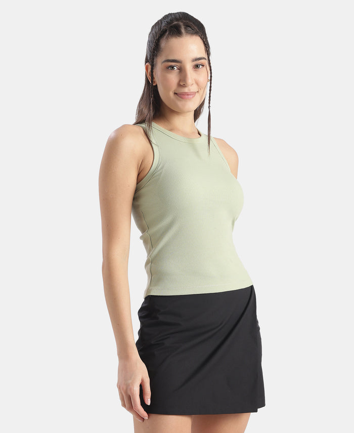 Super Combed Cotton Elastane Stretch Slim Fit Racerback Styled Tank Top - Lint