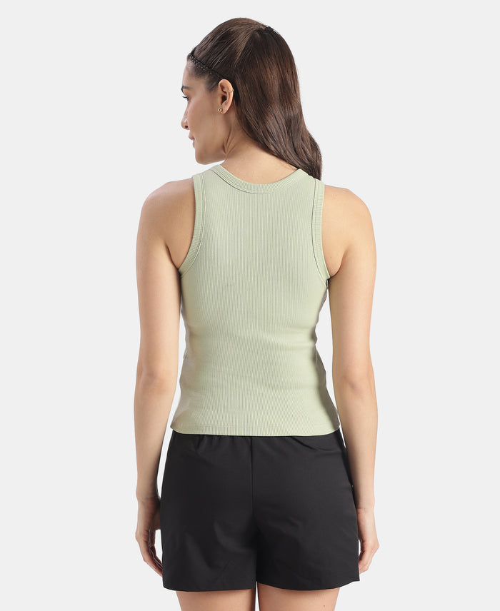 Super Combed Cotton Elastane Stretch Slim Fit Racerback Styled Tank Top - Lint