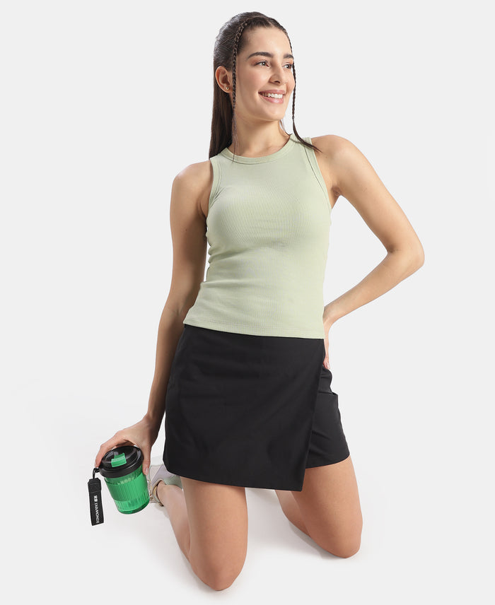 Super Combed Cotton Elastane Stretch Slim Fit Racerback Styled Tank Top - Lint