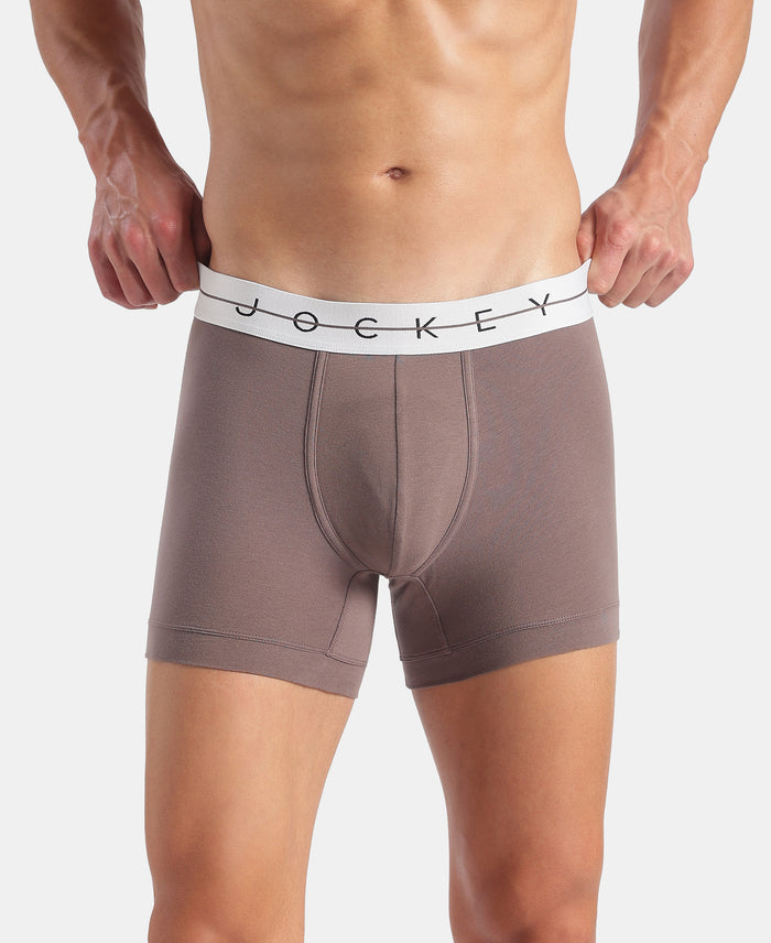 Super Combed Cotton Elastane Stretch Solid Trunk with Ultrasoft Waistband - Roan Rouge & Plum Truffle (Pack of 2)