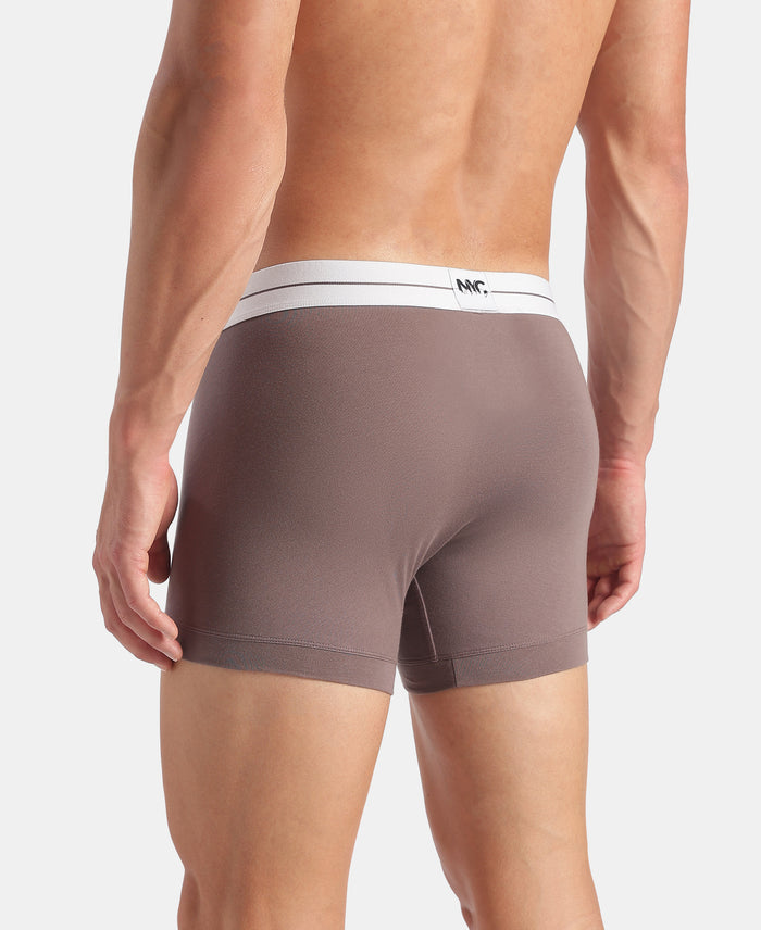Super Combed Cotton Elastane Stretch Solid Trunk with Ultrasoft Waistband - Roan Rouge & Plum Truffle (Pack of 2)