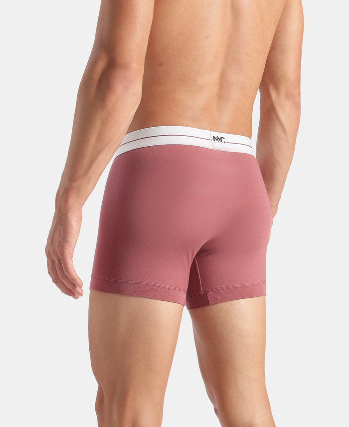 Super Combed Cotton Elastane Stretch Solid Trunk with Ultrasoft Waistband - Roan Rouge & Plum Truffle (Pack of 2)