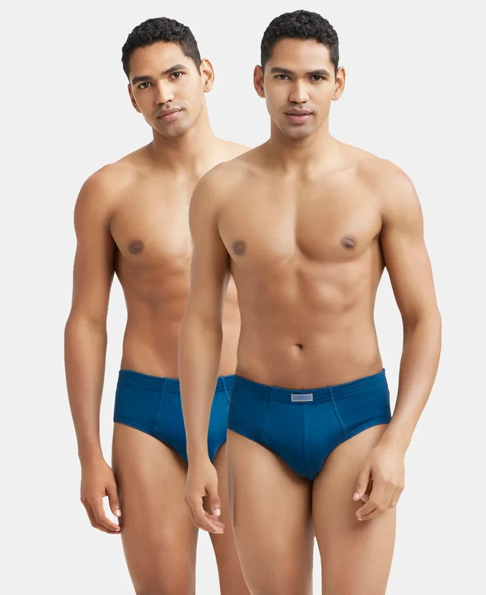Super Combed Cotton Rib Solid Brief with StayFresh Treatment - Poseidon-1