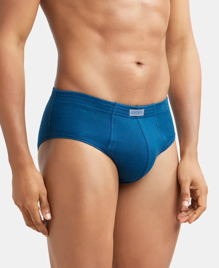 Super Combed Cotton Rib Solid Brief with StayFresh Treatment - Poseidon-3
