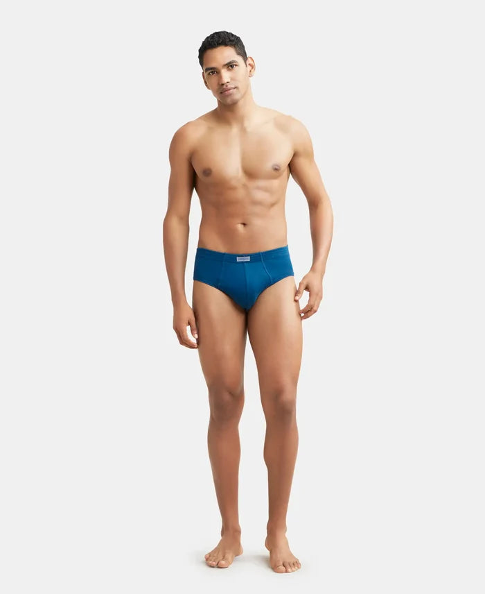 Super Combed Cotton Rib Solid Brief with StayFresh Treatment - Poseidon-5