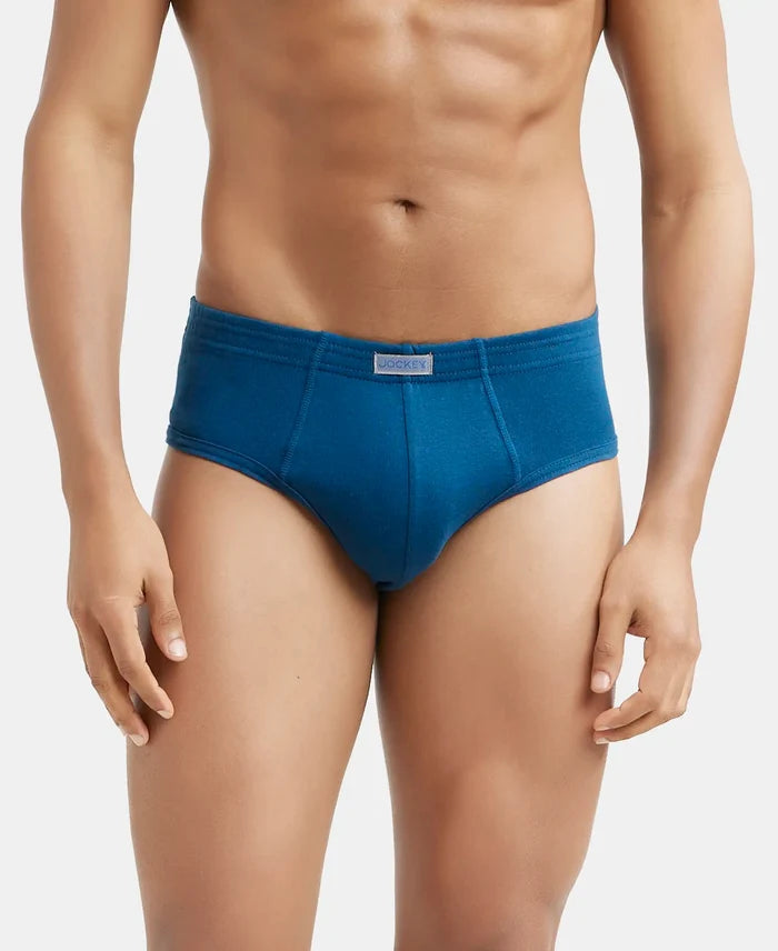Super Combed Cotton Rib Solid Brief with StayFresh Treatment - Poseidon-2