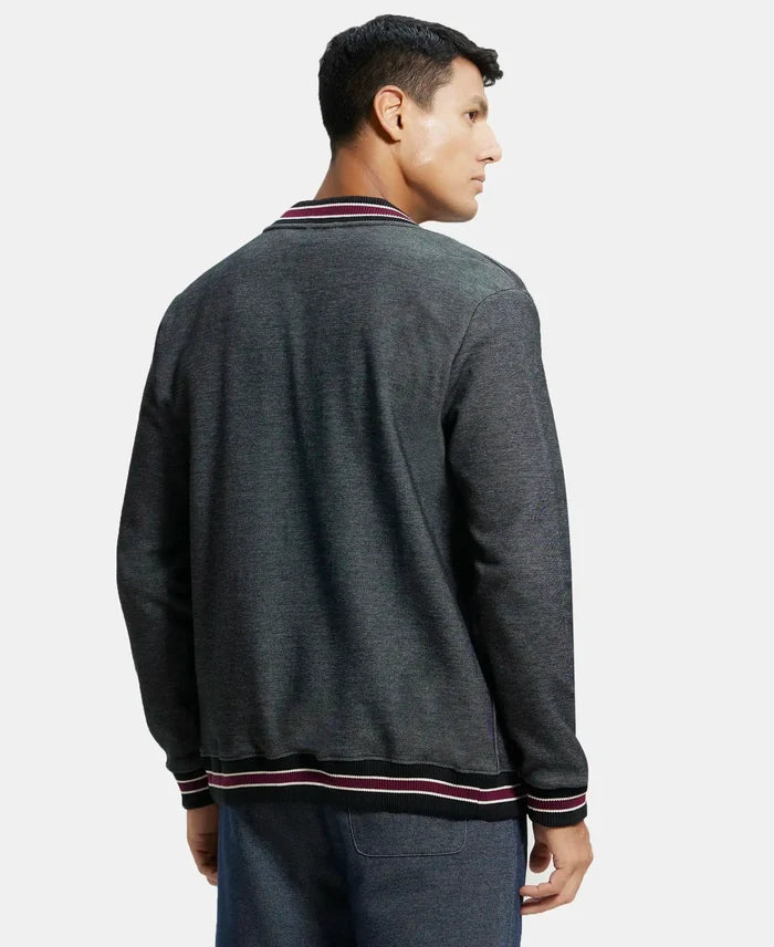 Super Combed Cotton Rich Jacket with Ribbed Cuffs - Black-3