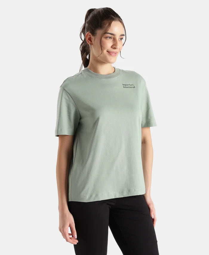 Super Combed Cotton Rich Oversized Printed T-Shirt - Iceberg Green