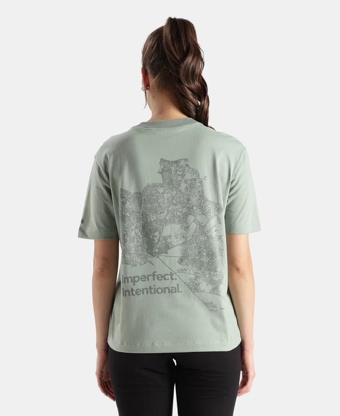 Super Combed Cotton Rich Oversized Printed T-Shirt - Iceberg Green