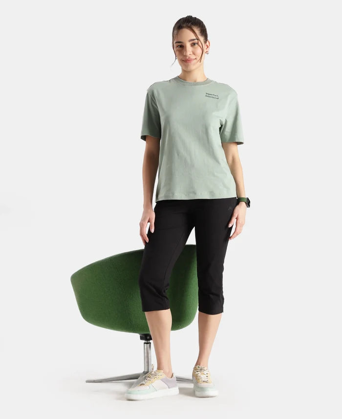 Super Combed Cotton Rich Oversized Printed T-Shirt - Iceberg Green