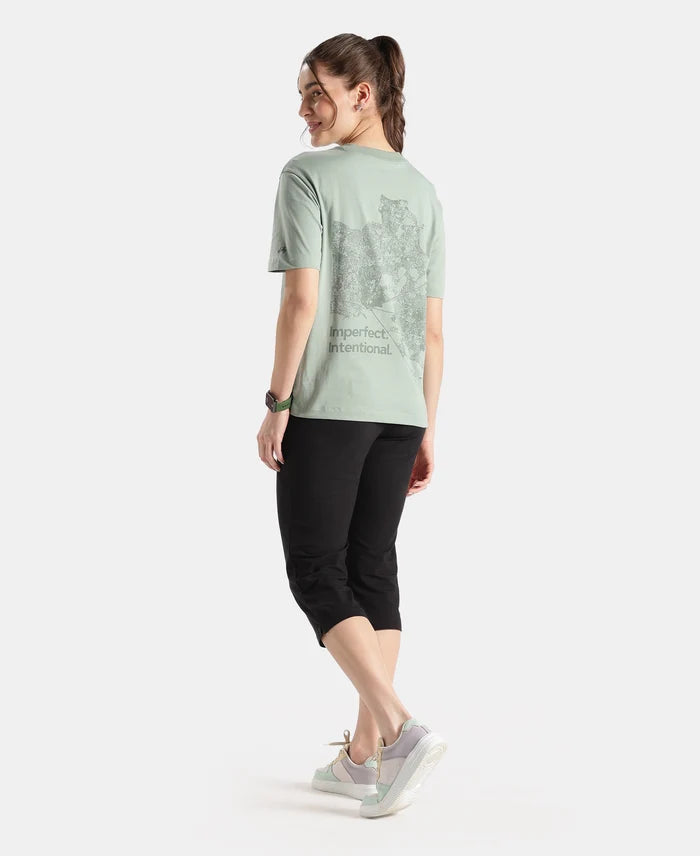Super Combed Cotton Rich Oversized Printed T-Shirt - Iceberg Green