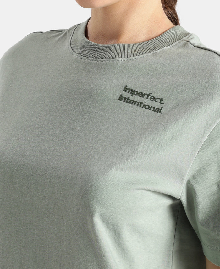 Super Combed Cotton Rich Oversized Printed T-Shirt - Iceberg Green