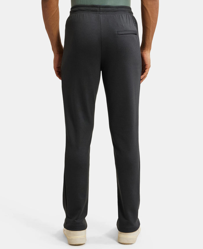 Super Combed Cotton Rich Pique Slim Fit Trackpant with Side Zipper Pockets - Graphite-3